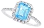1.30ct Emerald Cut Blue Topaz and Diamond Ring in 10Kt White Gold-6