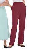 Woman Within Plus Size 7 Day Straight Leg Pants (Deep Wine,2X)