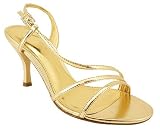 METALLIC STRAPPY SLINGBACK HEEL