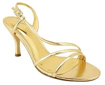 METALLIC STRAPPY SLINGBACK HEEL 9 GOLD