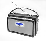 Dual DAB 19 Nostalgie-Digitalradio (DAB/DAB+/UKW, Senderspeicher, Uhr, Alarm, Sleep, Kopfhöreranschluss) schwarz