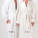 100% Egyptian Cotton Bath Robe -Unisex Ivory