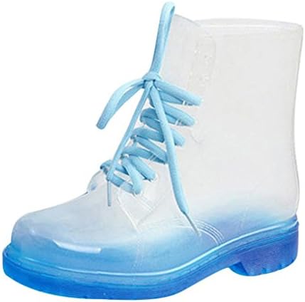 Hee Grand Women Crystal Jelly Martin Boots Rain Shoes US 8.5 Blue