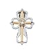 14K Two-Tone Gold Diamond Cross Pendant