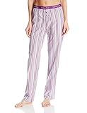Calvin Klein Women's Woven Pajama Pant, Horizon Stripe/Plum Terry, Small