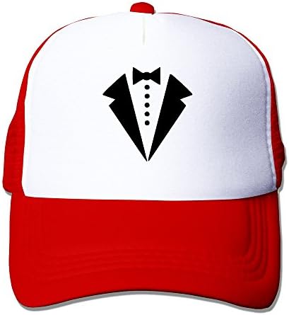 Handson Personalized Flat Billed Tuxedo Tie Clothing Summer Visor Cap Red