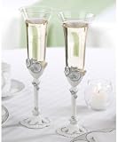 Review Yacanna  / 25th Anniversary Toasting Goblets with Rhinestones ans Swirl
