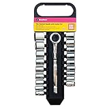 GreatNeck 68016 Ratchet and Socket Set, 3/8-Inch Drive, 19-Piece [並行輸入品]