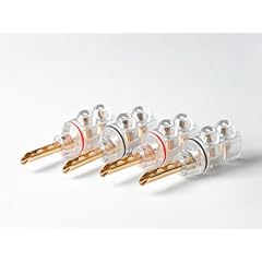 Lautsprecher Bananen Stecker - 24 Karat vergoldete Kontakte - schraubbar - bis 10mm� - 4 St�ck