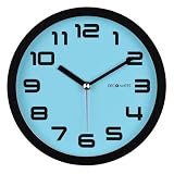 DecoMates Non-Ticking Silent Wall Clock - Color Block (Blue Frost)