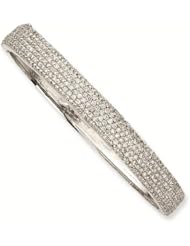 Sterling Silver CZ Cubic Zirconia Bangle - Antique Boutique - Vintage Style - Jewelry