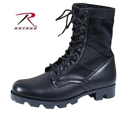 Ultra Force Black Jungle Boots with Synthetic Material in Black