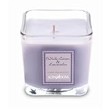 White Linen & Lavender Square Glass Candle