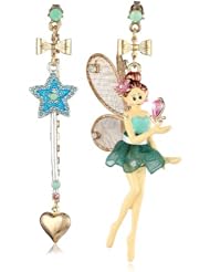 Betsey Johnson "Fairyland" Fairy Mismatch Drop Earrings