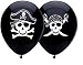 Black Pirate Balloons - Package of 8 Balloons