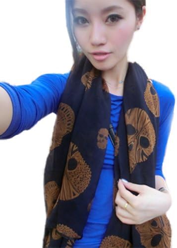 Wantdo Women Wool Blend Weave Scarf Navy wh264101
