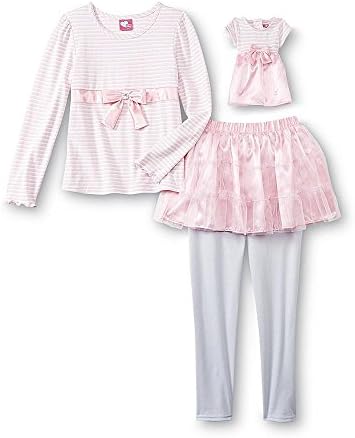Girls Leggings Tutu Matching 18" Doll Dress Pink (6/6x)