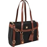 Diane Von Furstenberg Lizard on the Go Flap Brief (Black w/ Cognac)