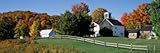 IMAGE OF Fence Around Houses, Plymouth, Vermont, USA Photographic Poster Print by Panoramic Images , 32x96