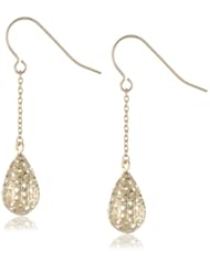 14K Yellow Gold Teardrop Filigree Dangle Earrings
