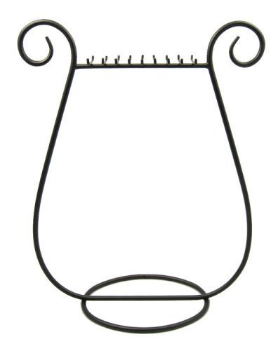 NECKLACE DISPLAY / HOLDER (BLACK METAL) - HARP SHAPE ~ 18 SETS OF HOOKS and SHIPS FREE!!