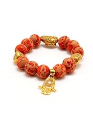 14kt Yellow Gold 3.8ct Diamond Beads Charm Bracelet Handmade Jewelry