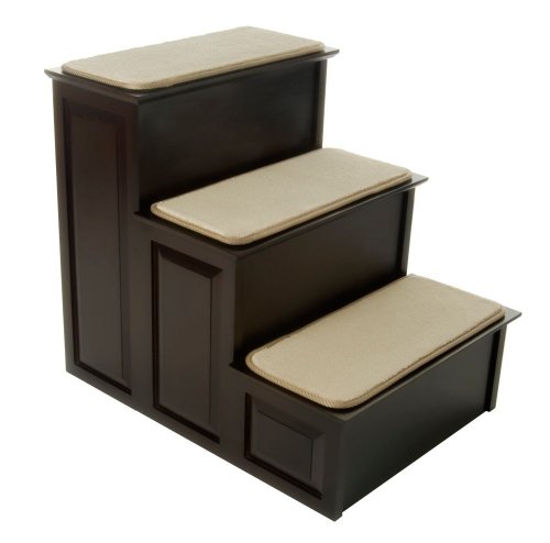 Mr. Herzher's Decorative Pet Steps, 3 Step Espresso Finsih