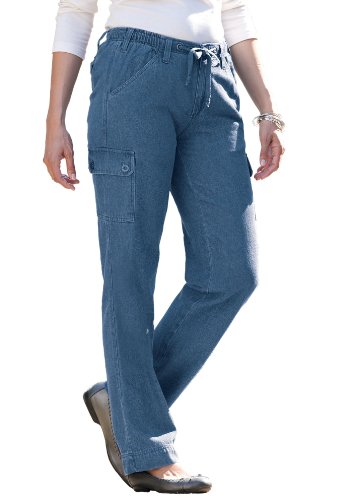 Woman Within Plus Size Comfort cargo jeans