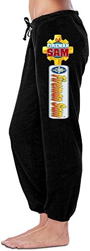 Women's Fireman Sam Bottom Fleece Sweatpants Black US Size L