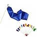 Voberry Dancing Ribbon Streamer Gym Rhythmic Rod Art Gymnastic Ballet Twirling Stick 4M (Blue)