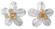 Citrine earrings, 'Yellow Flower' 1" W 1" L