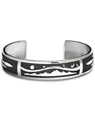 Sterling Silver Northern Lights Western Range and Wilderness Bracelet. Made in USA.