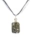  : NECKLACE PENDANT GENUINE SEMI PRECIOUS STONE ON FIVE STR ORGANZA COTTON CORD + 2 EXTENSION CHAIN RECTANGULAR SHAPE GRAY CRAZY LACE AGATE