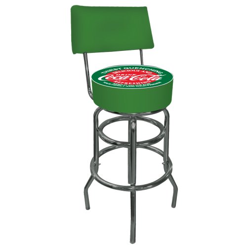 Trademark Red & Green Coca Cola Pub Stool With Back, Green