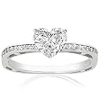 0.50 Ct Heart Shaped Diamond Engagement Ring 14K SI1-E EGL CUT: VERY GOOD