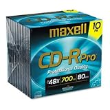 New-Maxell 648410 - CD-R Discs, 700MB/80min, 40x, w/Jewel Cases, Gold, 10/Pack - MAX648410