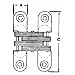 SOSS Mortise Mount Invisible Hinges with 4 Holes, Zinc, Satin Brass Finish, 1-11/16" Leaf Height, 3/8" Leaf Width, 29/64" Leaf Thickness, #5 x 3/4" Screw Size (1 Pair)