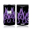 Purple Neon Flames Design Protective Skin Decal Sticker for Motorola RAZR V3xx Cell Phones