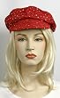 Glitter Sequin Trim Newsboy Style Relaxed Fit Cap in Asst. Colors
