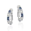 Simulated CZ and Tanzanite CZ Sterling Silver Earrings