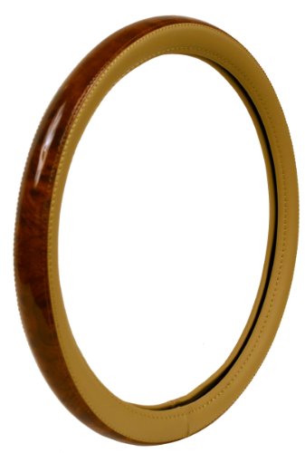 Custom Accessories 39757 Tan and Wood Grain Luxury Steering Wheel Cover price Custom Accessories 39757 Tan and Wood Grain Luxury Steering Wheel Cover price