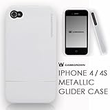 CaseCrown Apple iPhone 4 and 4S Metallic Glider Slim Case - White (Fits AT& ....