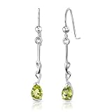 1.50 Ct.T.W. Genuine Pear Shape Peridot in Pure Sterling Silver Earrings