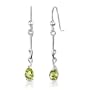 1.50 Ct.T.W. Genuine Pear Shape Peridot in Sterling Silver Earrings