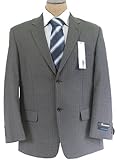 Material London Mens SB 2 Button Dark Gray Pinstripe Wool Suit - Size 42S