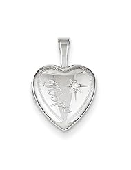Sterling Silver & Diamond Hope 12mm Heart Locket