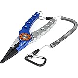 Booms X1 Aluminum Fishing Pliers Resistant Saltwater for Cutting Braid Line and Remove Hooks or Lure with Coiled Lanyard and Belt Holder Sheath 6 Color Available