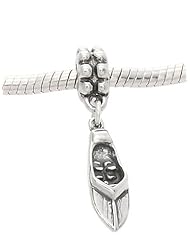 Sterling Silver Speed Boat Dangle Bead Charm