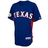 MLB Men's Texas Rangers Cool Case Batting Practice Jersey With World Series Patch Fall 2012 (Royal/Scarlet, XX-Large)