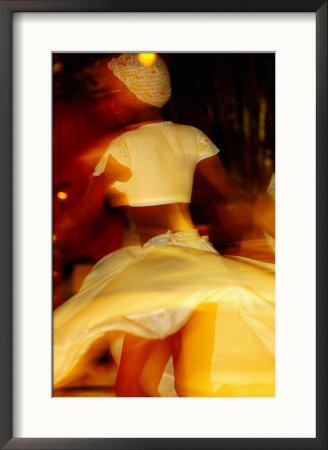 Woman Sega Dancing, Blur, Port Louis, Mauritius Framed Photographic Poster Print by Jean-Bernard Carillet, 21x29